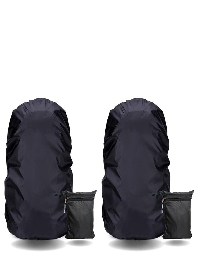 Packcy 2 Pcs Rain Proof Backpack Waterproof Cover with Storage Pouch | Adjustable Elastic Anti-Slip Protector for Laptop, School & Trekking Bags Fits 15L-90L - Image 1